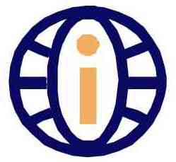 Logo de Integravisual (Letra i mayscula, en color amarillo dentro de un dibujo circular dando idea del planeta rodeando a dicha letra).